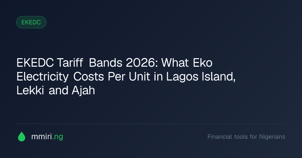 EKEDC Tariff Bands 2026: What Eko Electricity Costs Per Unit in Lagos ...
